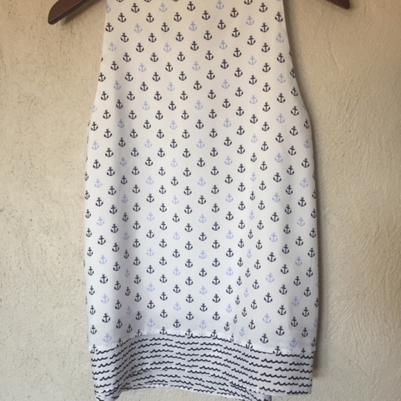 Maison Jules Anchor-Print Layered-Hem Top - Picture 6 of 6